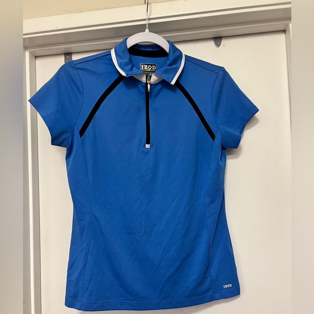 Izod Golf women’s 1/4 zip blue polo - size S
